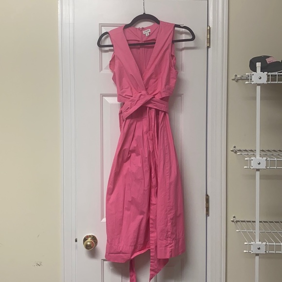 J. Crew Dresses Jcrew Vguc Wrap Dress Hot Pink Poshmark